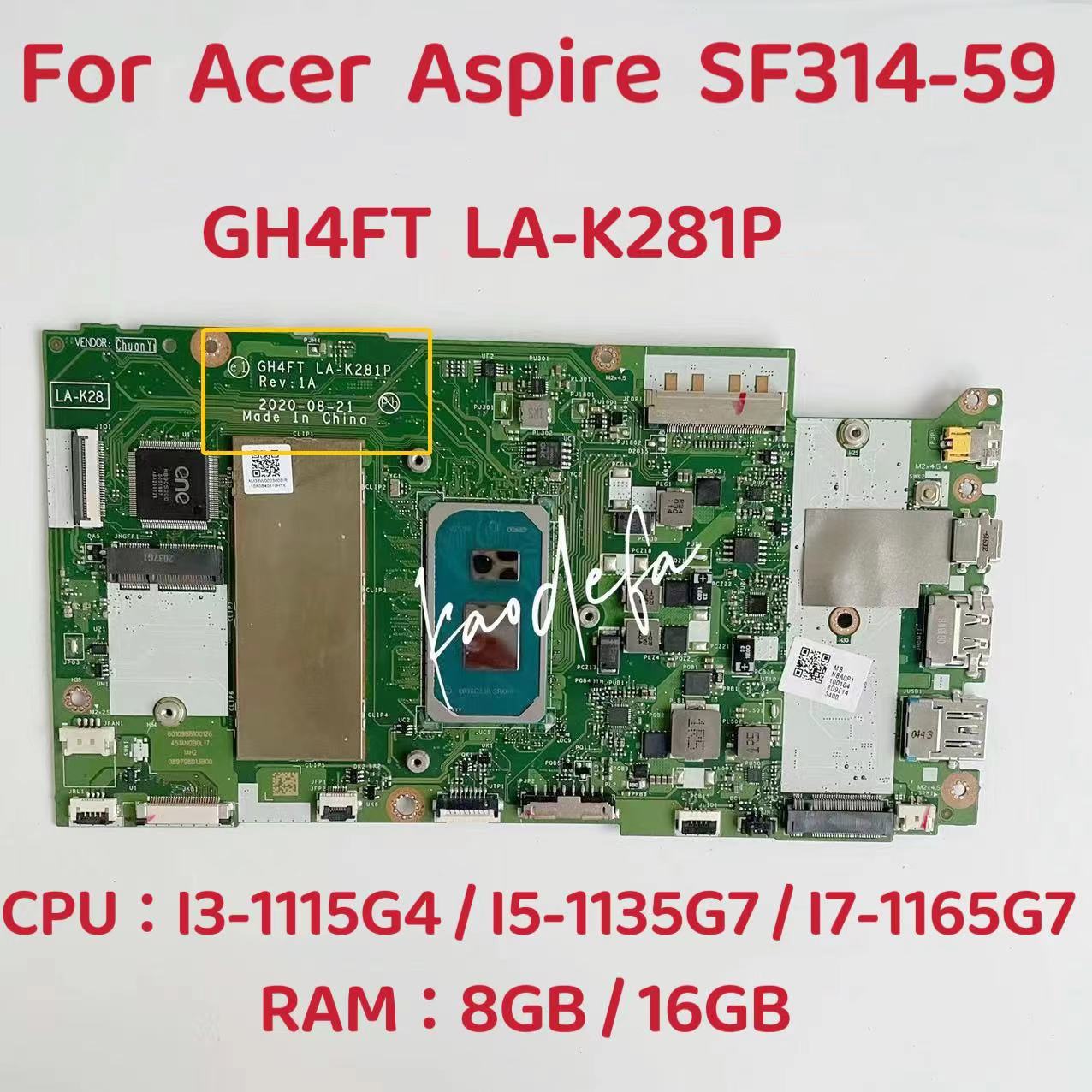 Ddr4 8Gb - 에이서 아스파이어 SF314-59 GH4FT LA-K281P용 노트북